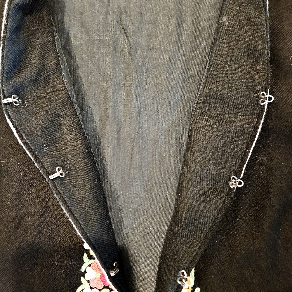 Vintage Handmade Embroidered Wool Vest - Picture 4 of 6